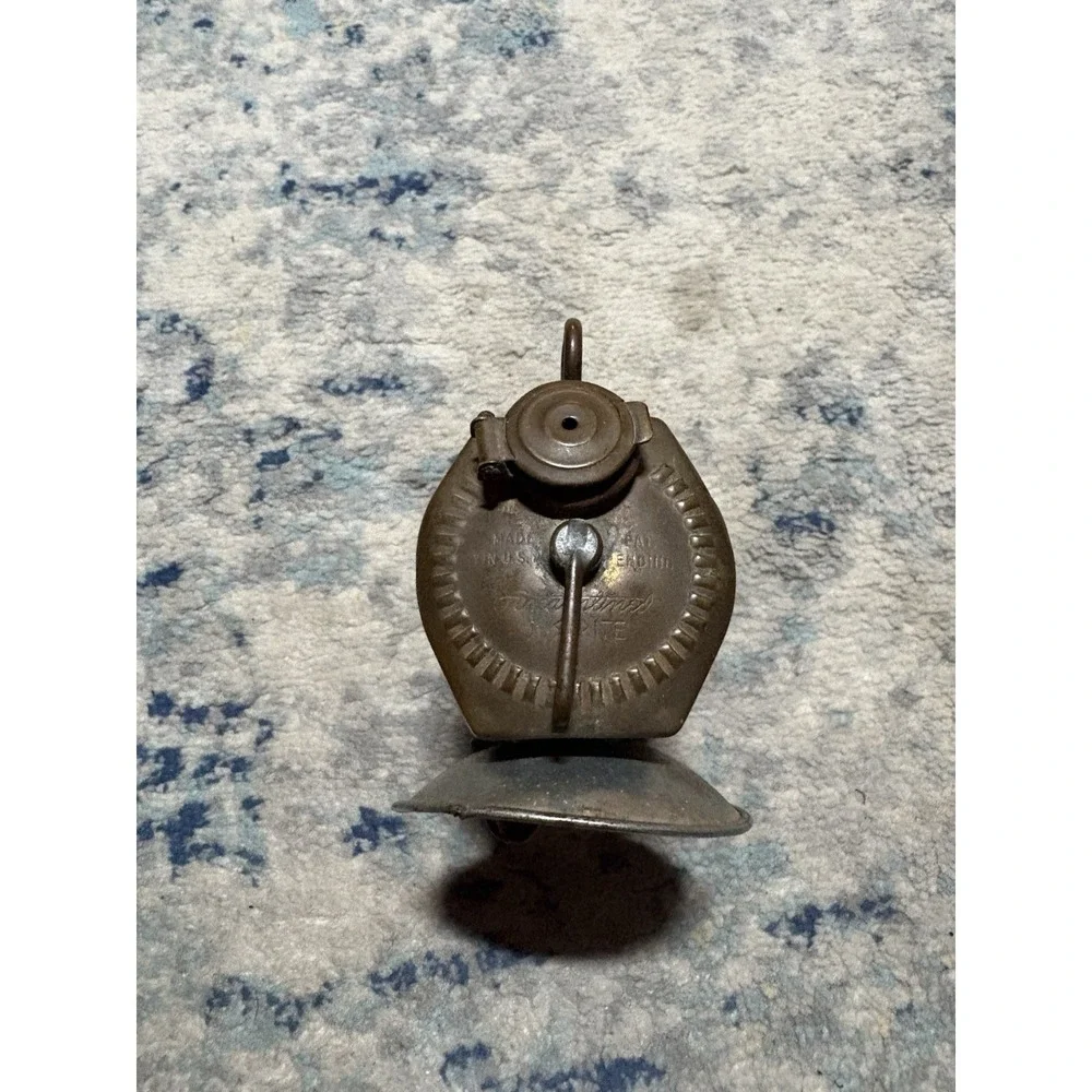 Vintage Justrite Brass Auto-Lite Carbide Coal Miner's Head Lamp Collectable